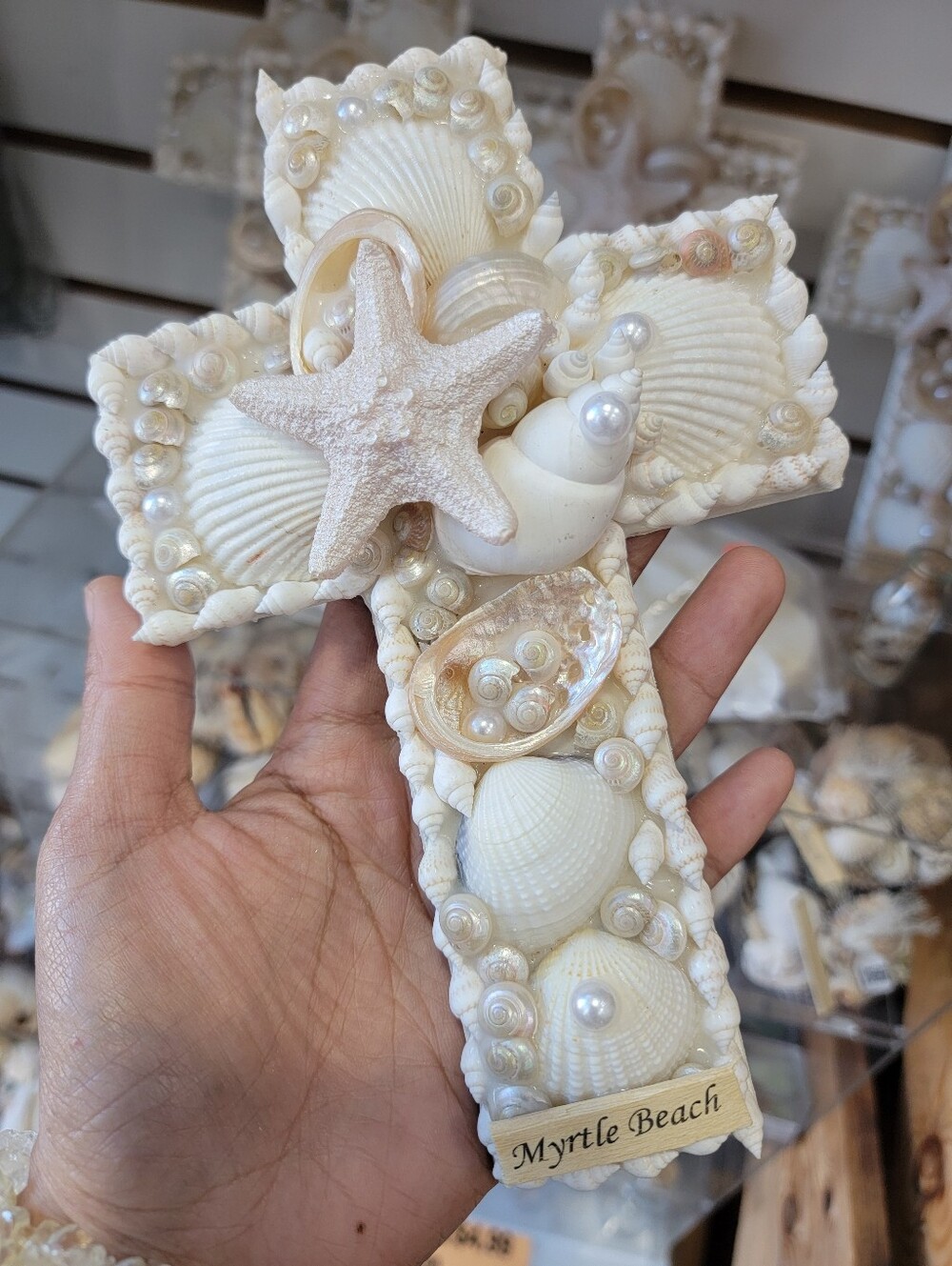 Seashell Starfish Decorative Cross